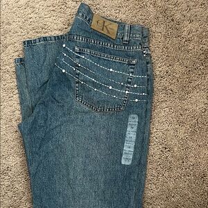 Calvin Klein Blue Embellished Jeans